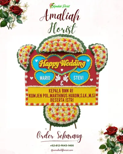 Karangan Papan Bunga Pernikahan di Pasirluyu